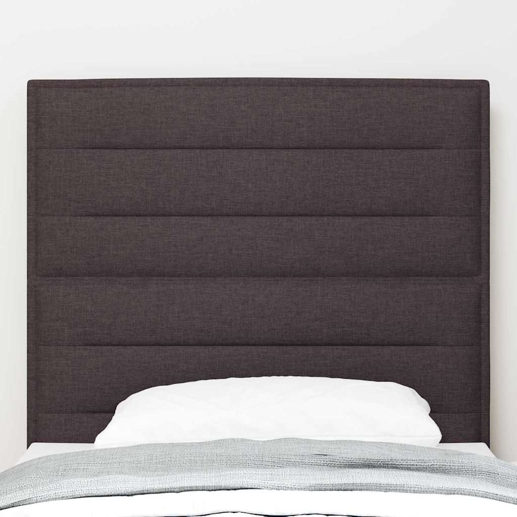 LED Headboard with LED Strip Lights Dark brown 100 cm Fabric